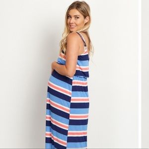 Pinkblush Dresses - Maternity Pinkblush Blue Alternating Stripes Maxi Pinkblush Dresses - Maternity Pinkblush Blue Alternating Stripes Maxi